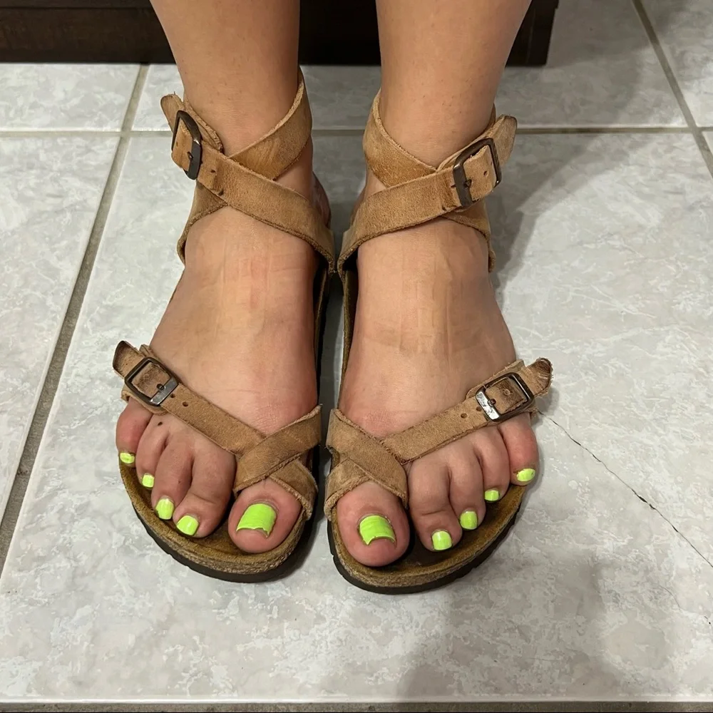 Birkenstock Brown Yara Sandals - Picture 4 of 7